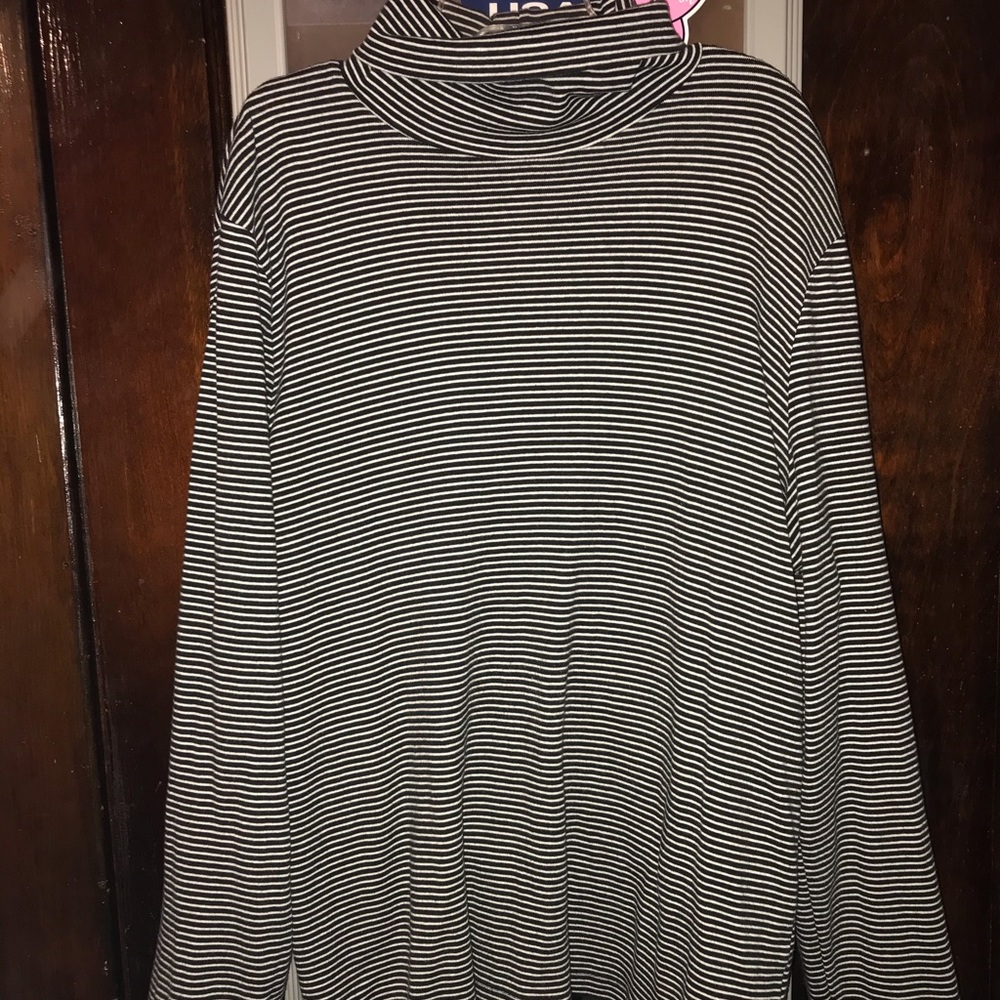 Black and White Striped Turtleneck